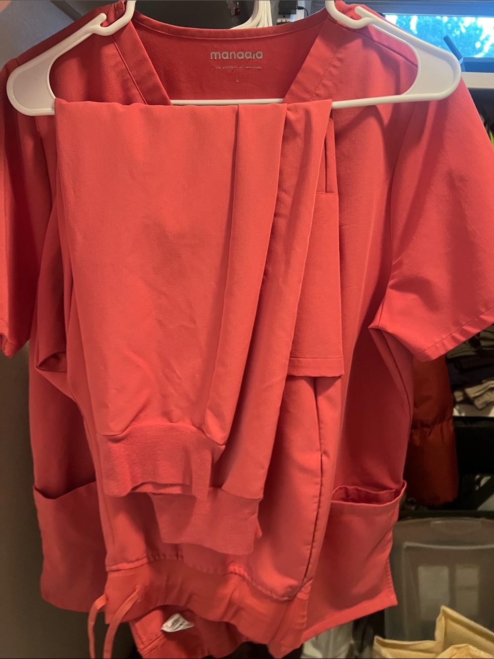 Mandala Coral Pink Scrub Top and Pants Set